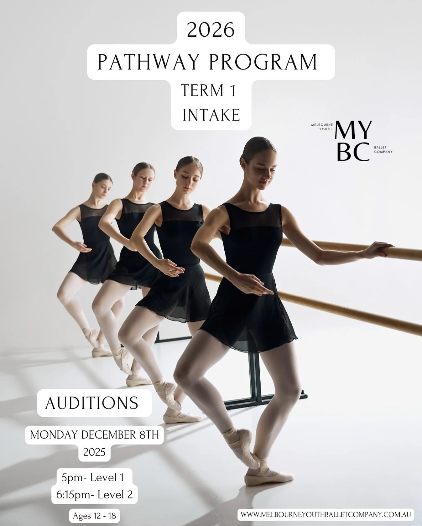 ✨ 2026 Pathway Extension Program &ndash; Term 1 Intake ✨
Melbourne Youth Ballet Company&rsquo;s Pathway Extension Program is designed to provide aspiring young dancers with additional, high-quality training to complement their existing dance educatio