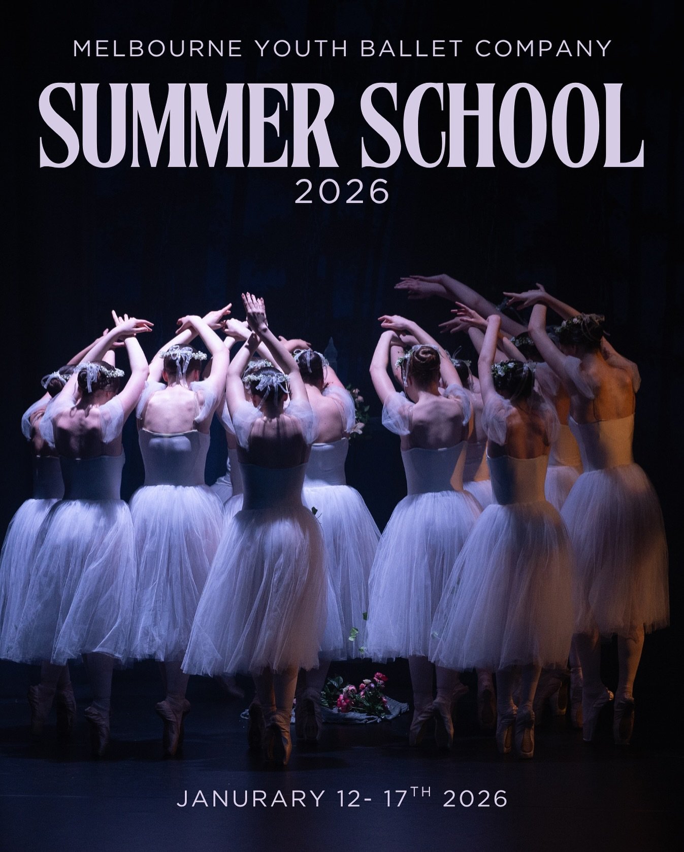The Melbourne Youth Ballet Company presents
SUMMER SCHOOL 2026
January 12&ndash;17 | Ages 10&ndash;21

Join us for a week of classical and contemporary training designed to inspire, challenge, and refine the next generation of dancers.

Immerse yours