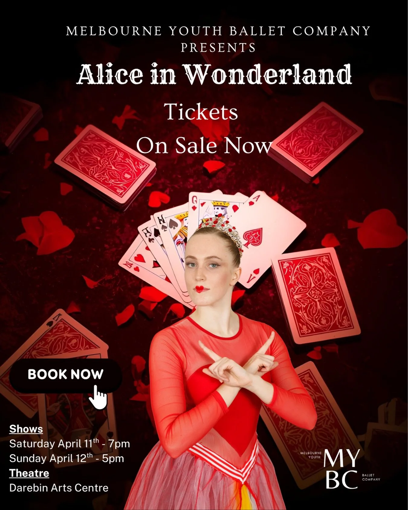 Step into a world where nothing is quite as it seems&hellip; &hearts;️&clubs;️&diams;️&spades;️

Melbourne Youth Ballet Company presents Alice in Wonderland &mdash; a bold, whimsical journey through curiosity, chaos and imagination.

Follow Alice dow