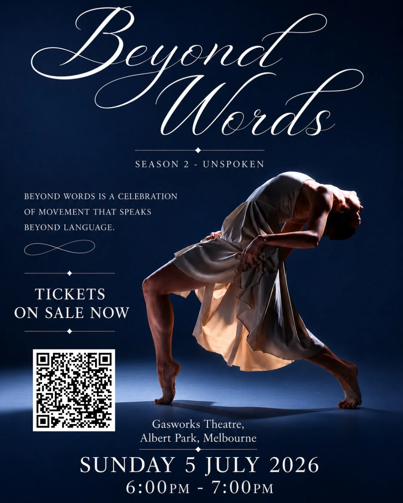 ✨ TICKETS ON SALE NOW ✨

Join Melbourne Youth Ballet Company for Beyond Words: Unspoken &mdash; an evening of contemporary and neoclassical dance where movement says what words cannot.

Featuring four original works by:
&bull; Kealy Fouracre
&bull; A