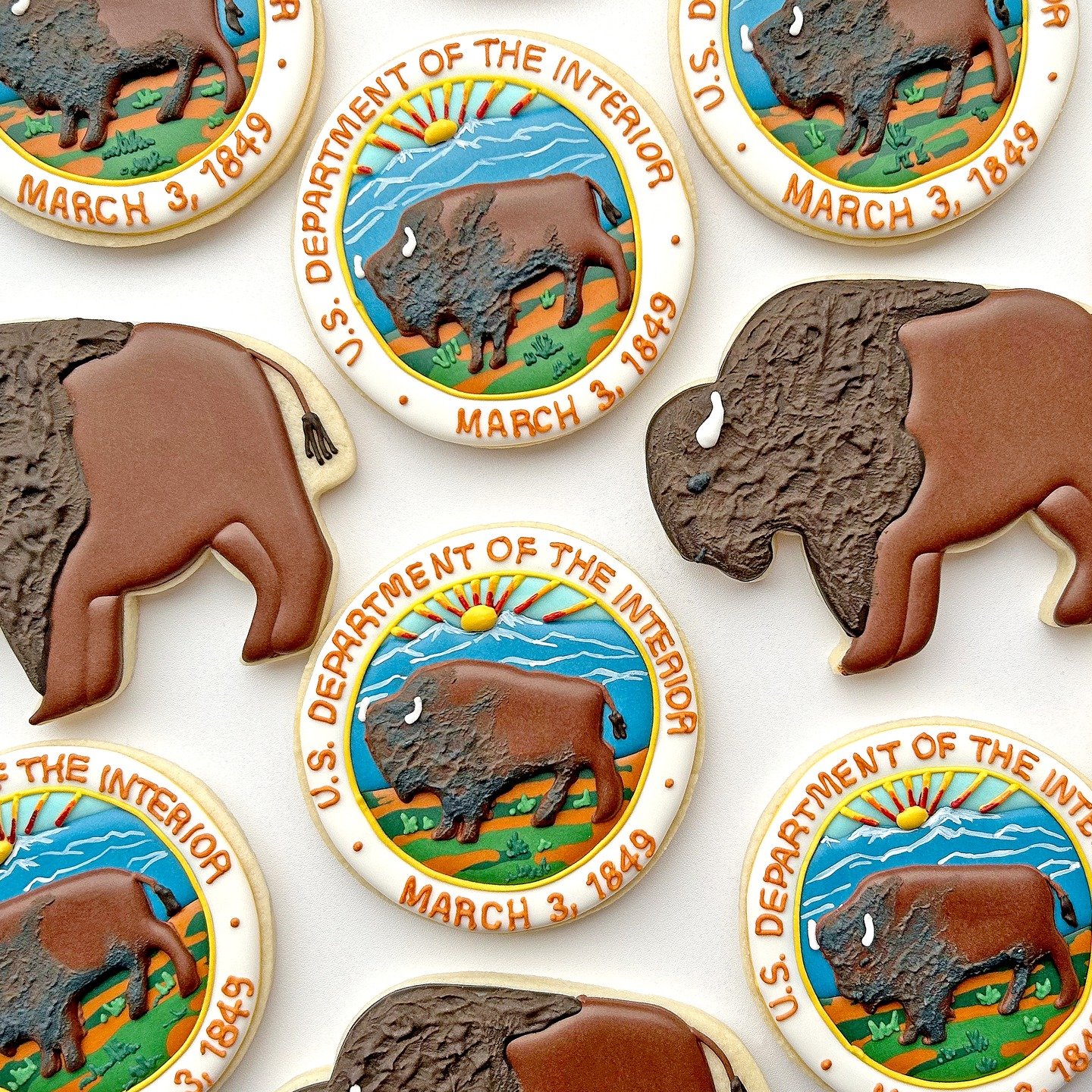 It was such a delight to make these Department of the Interior cookies for a federal office in DC! 

.
.
.
.
.
.
.
.
#customcookies #usinterior #departmentoftheinterior #naturecookies #decoratedsugarcookies #sugarcookiesofinstgram #bayareacustomcooki