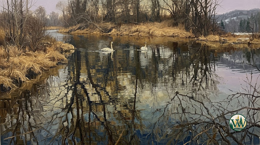 Swans on Little Fork River