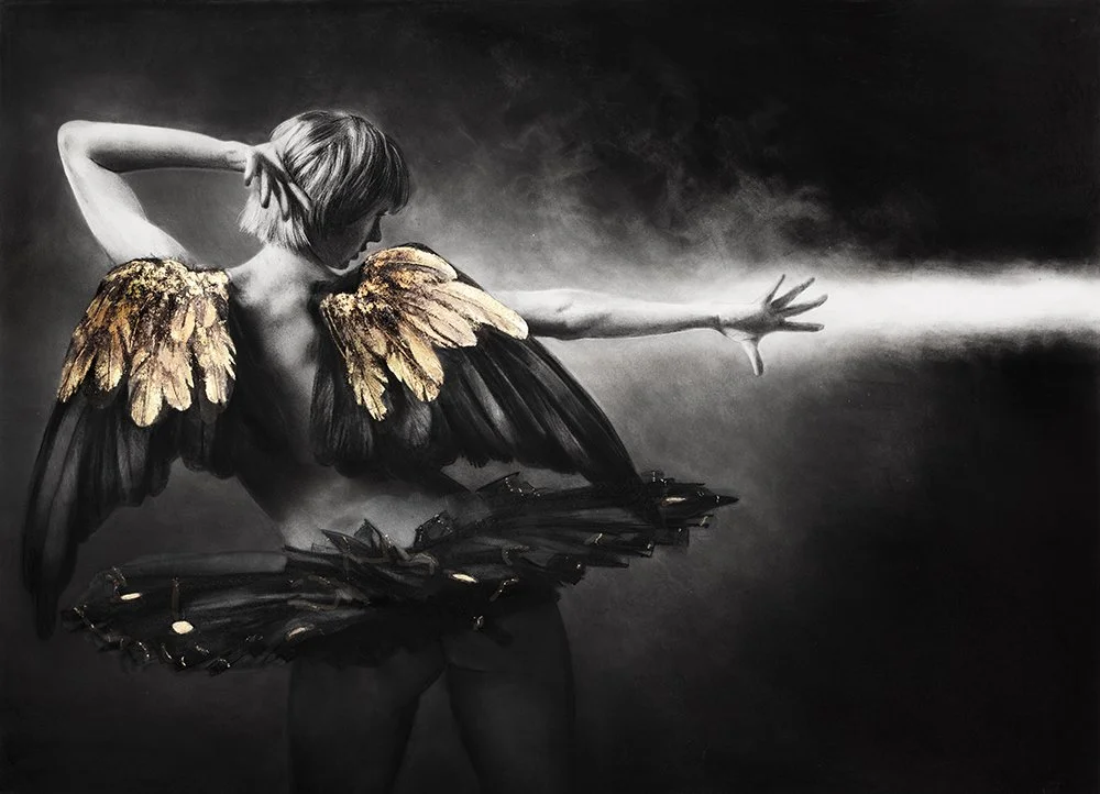 Apocalypse - 72cm x 52cm in 24K Gold, Platinum, and 24K gold leaf 