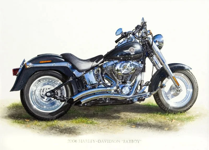 Harley-Davidson Fat Boy - 72cm x 52cm