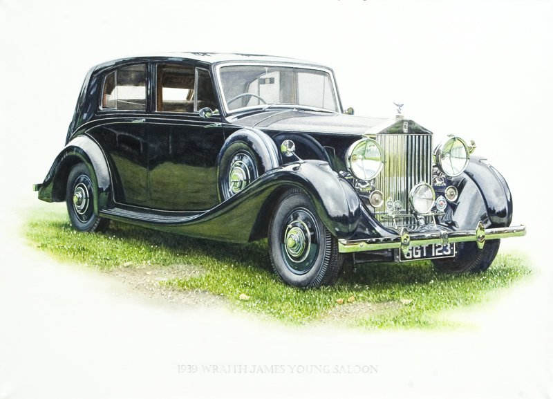 Rolls-Royce 1939 Wraith (Winston Churchill's WWII Car) - 72cm x 52cm