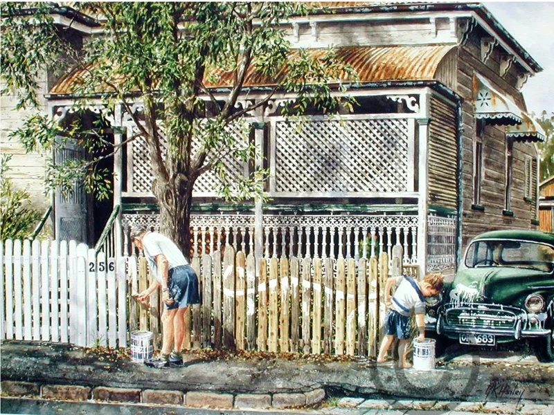 Helping Grandad (Morris Minor) - 72cm x 52cm