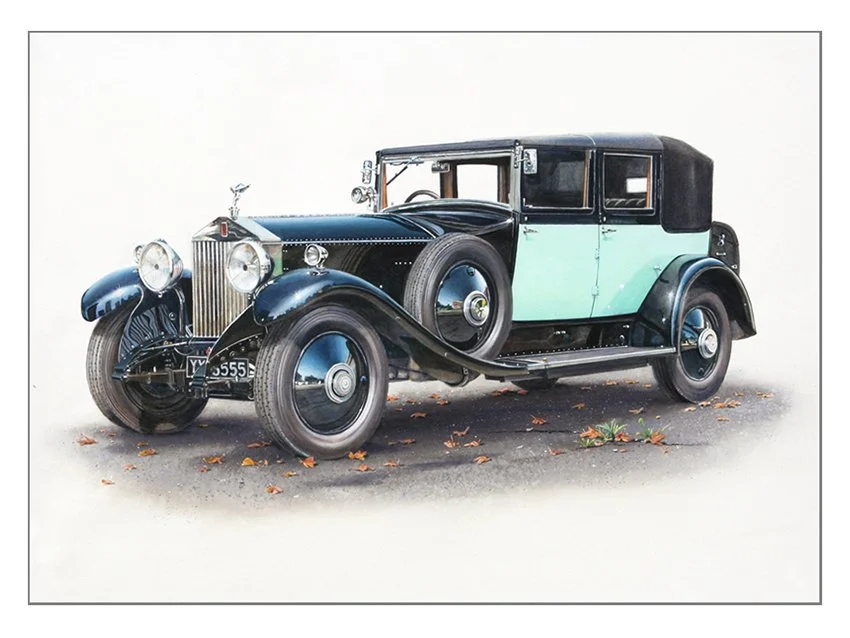 Rolls-Royce 1928 Phantom 1 Sedanca de Ville by Hooper - 72cm x 52cm