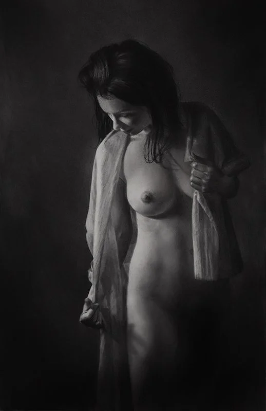 Study by Moonlight - Early Evening - 33cm x 51cm in 24K Gold and pure silver