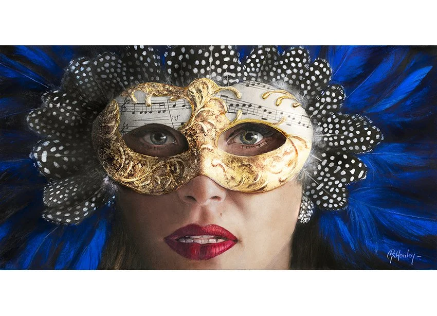 Venetian Blue - 30cm x 60cm in 24K Gold, Platinum, 24K gold leaf, and watercolour
