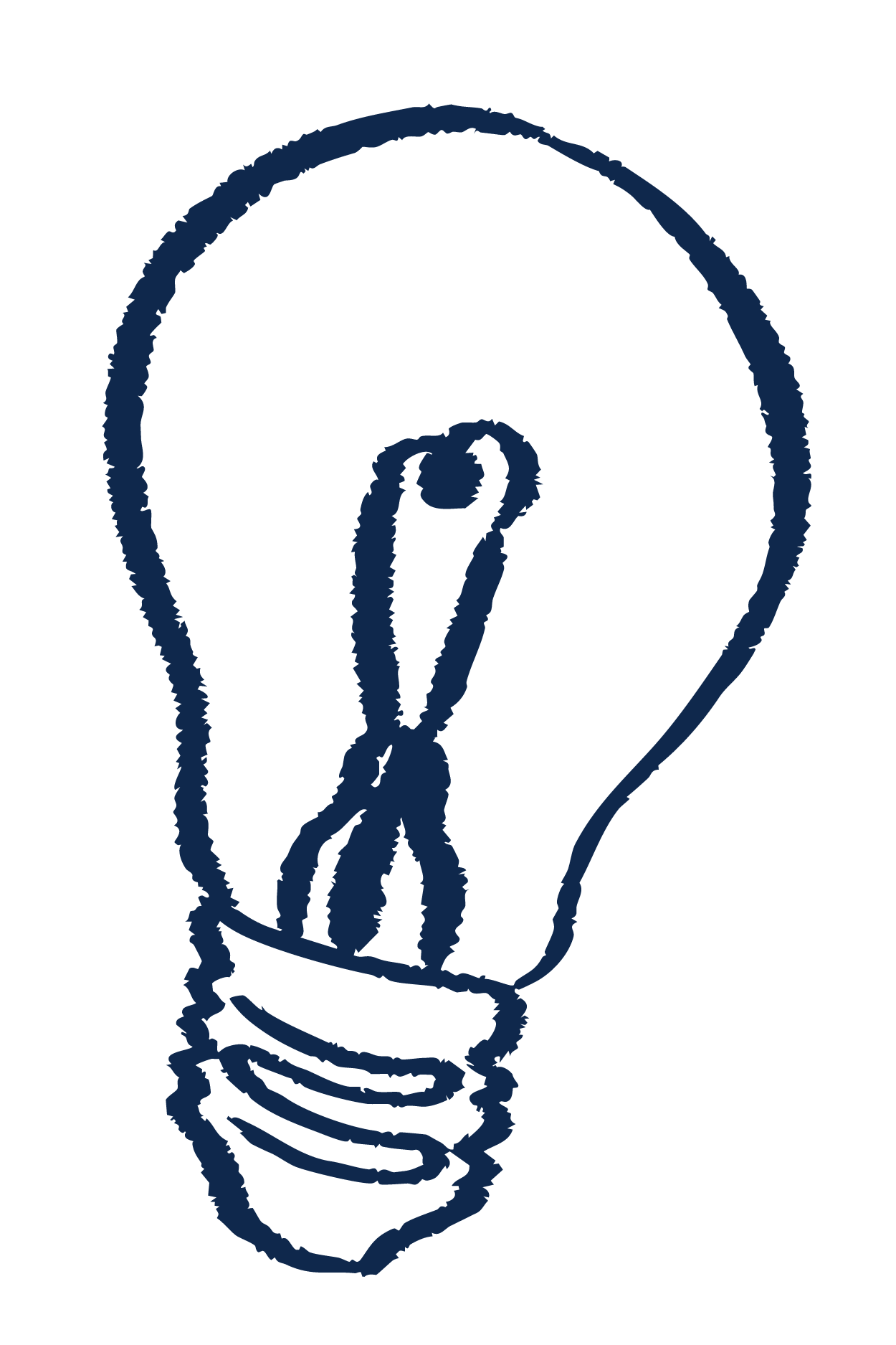 A hand-drawn lightbulb