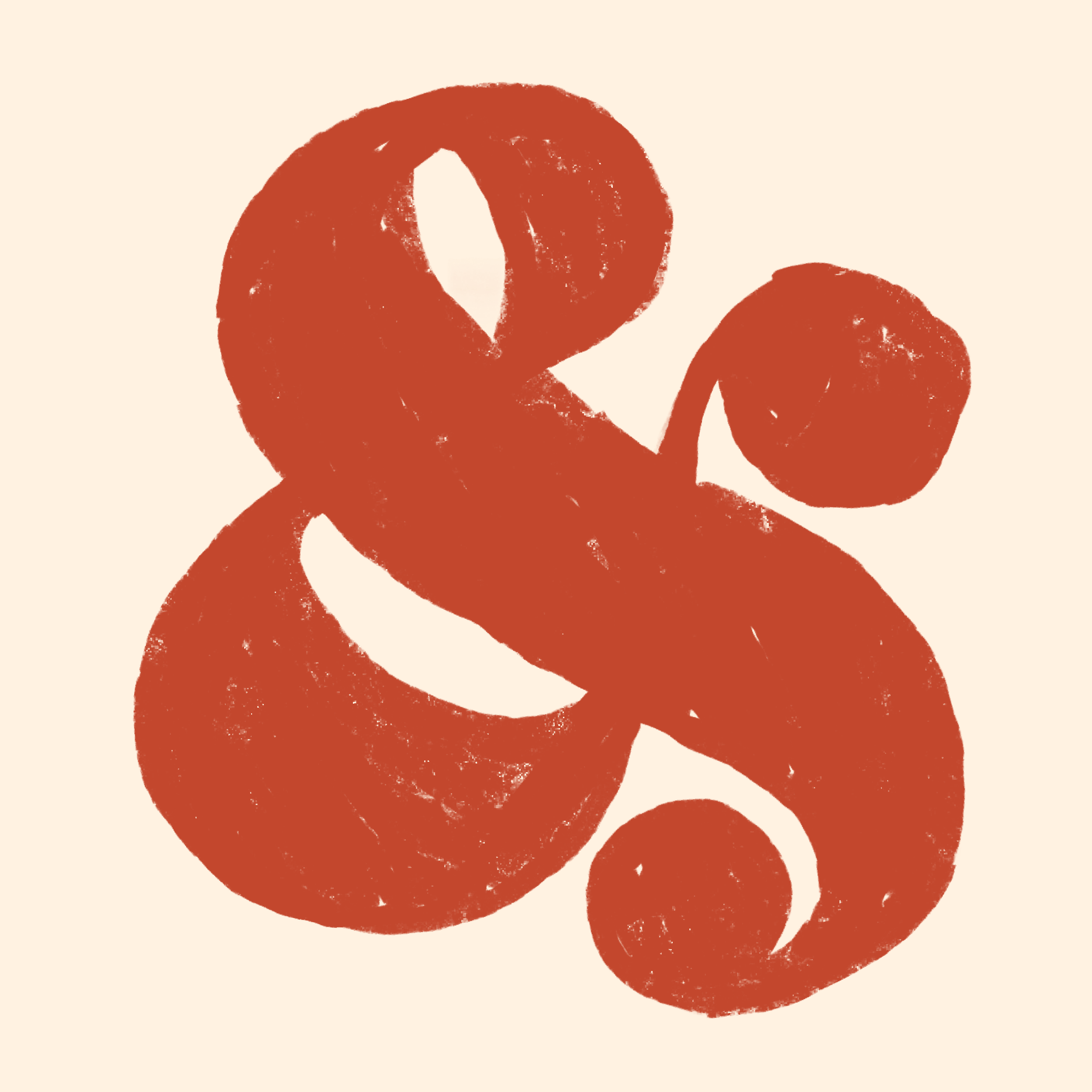 A messy ampersand in a diamond cut-out