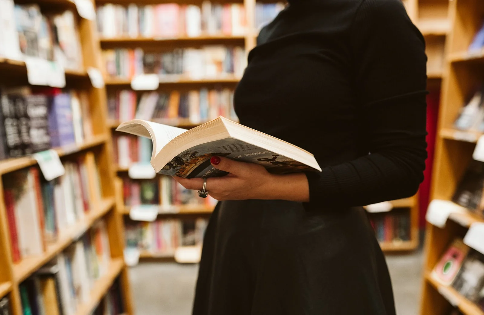 Holding an open book