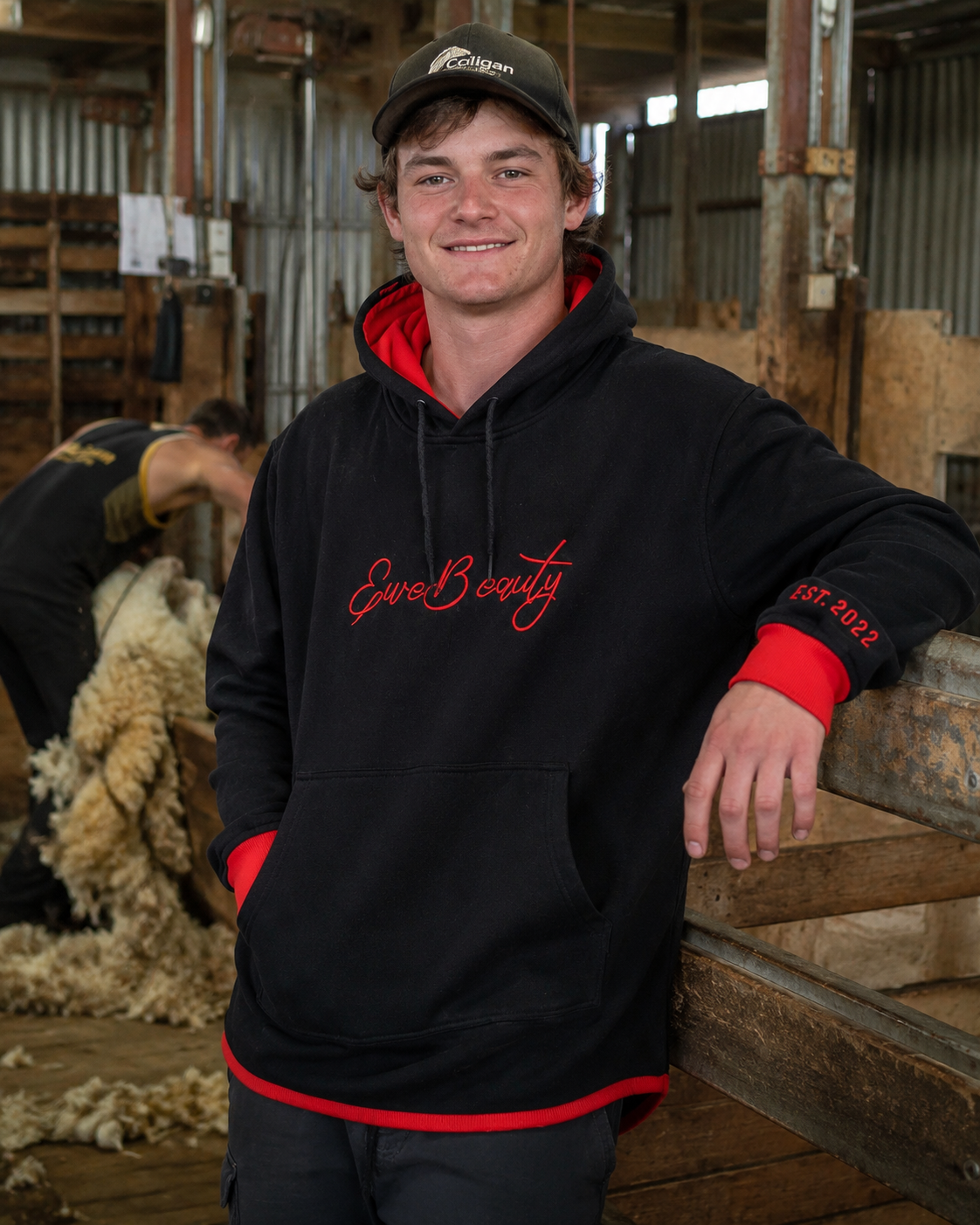 One More Run Shearing Hoodie (Red)