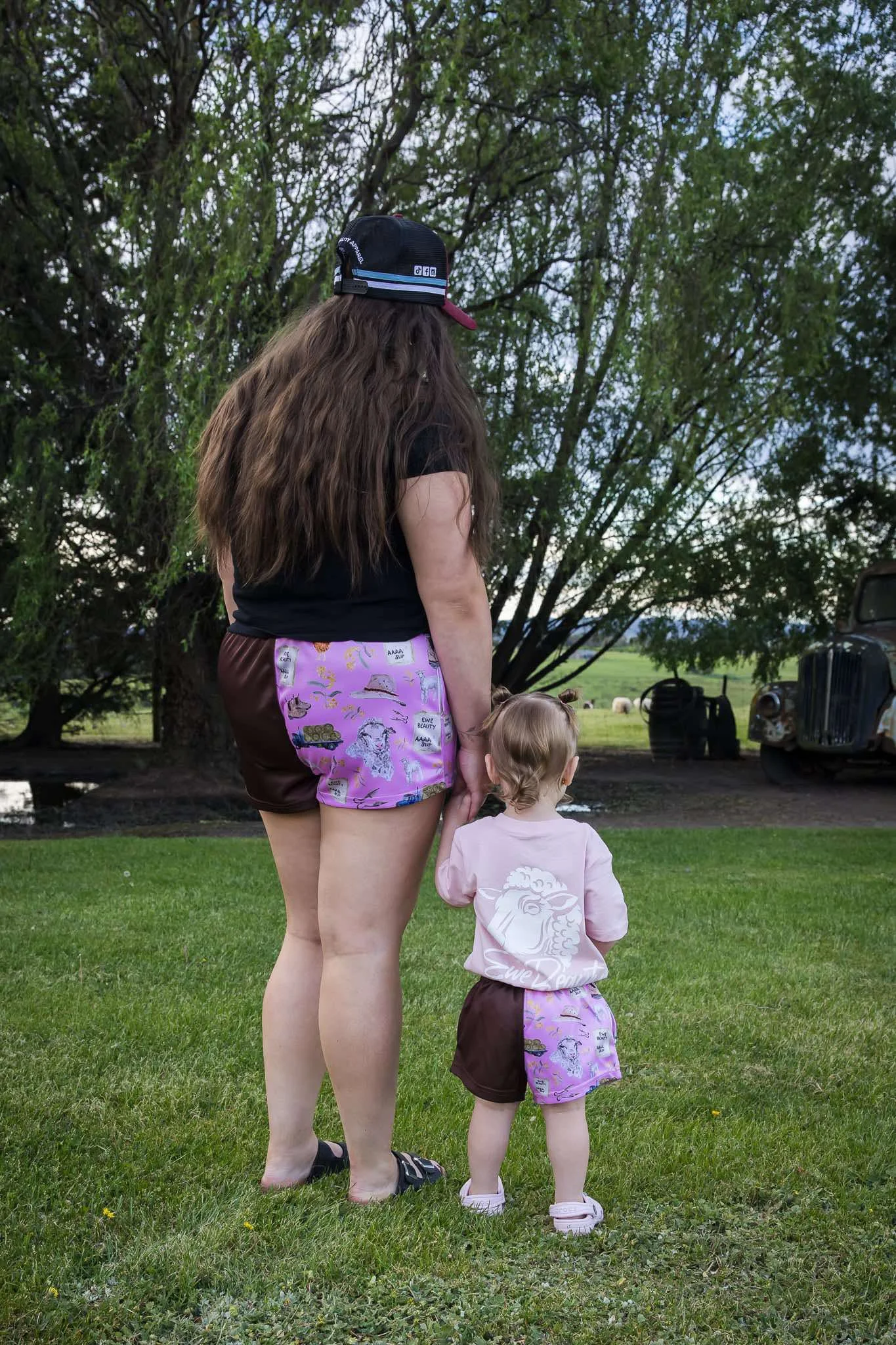 Wattle & Wool Pink Footy Shorts (Kids & Adults)
