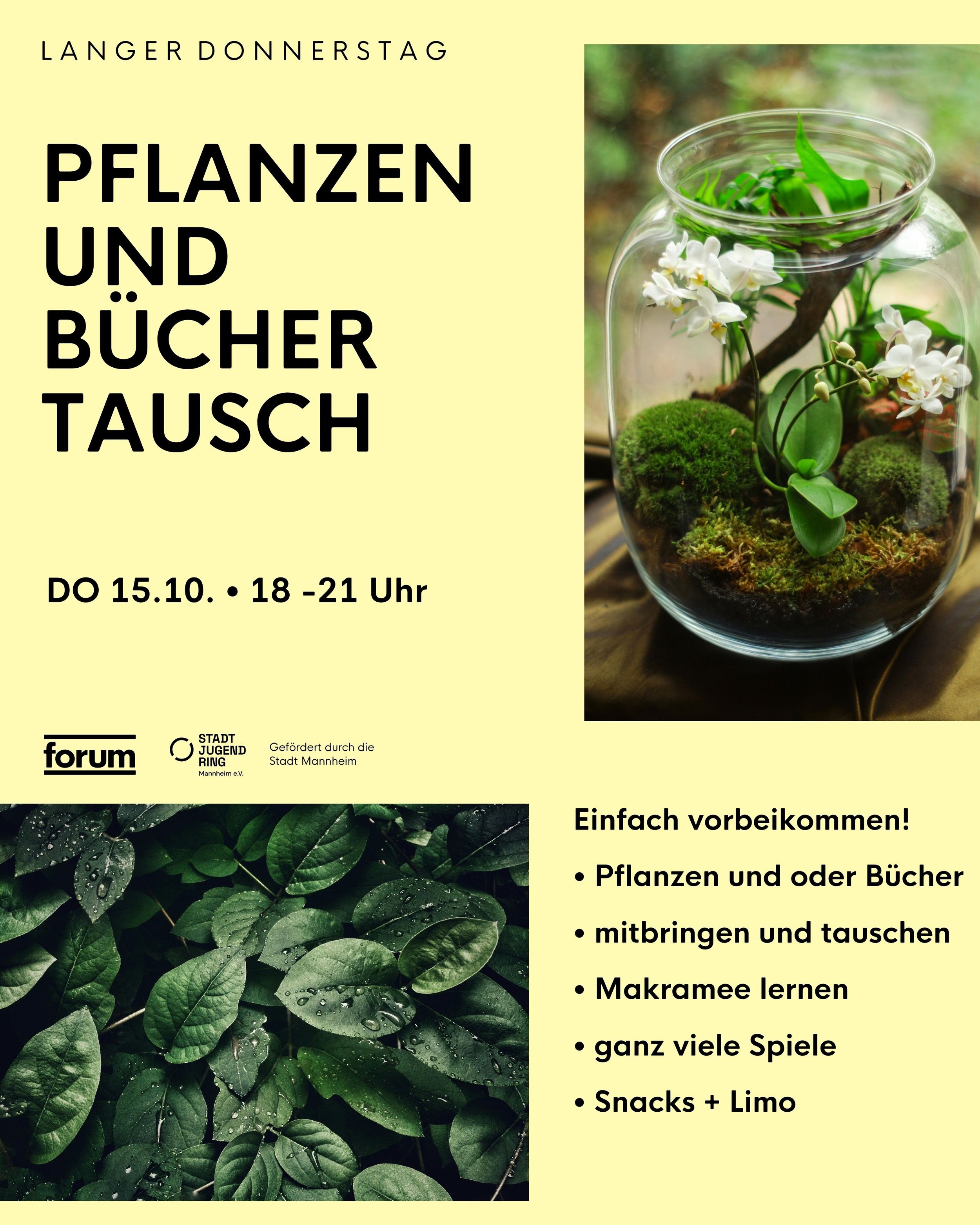 Langer Donnerstag - Pflanzen- und Büchertausch – Forum Mannheim, 15.10.2026