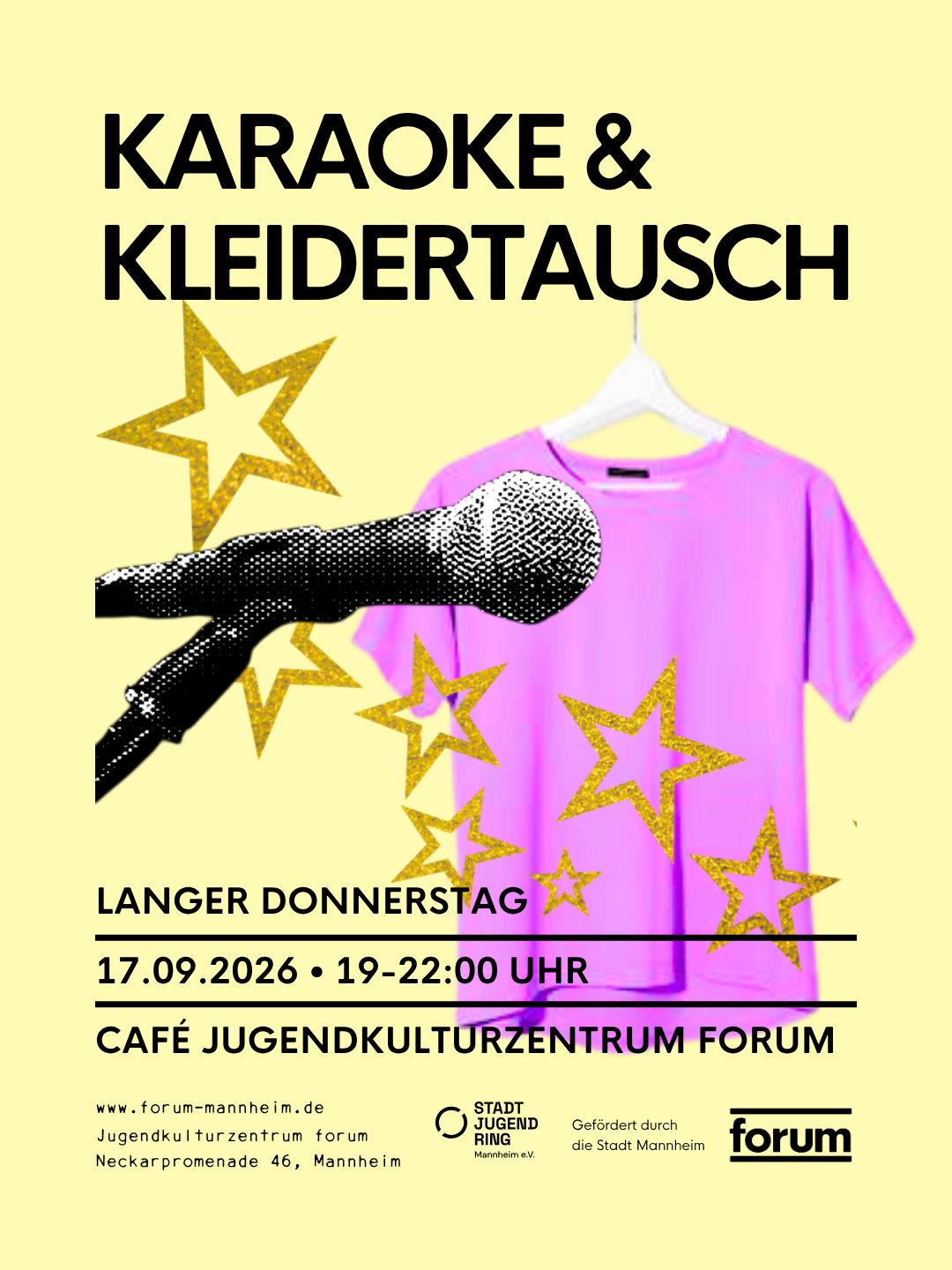 Karaoke & Kleidertausch / Langer Donnerstag – Forum Mannheim, 17.09.2026