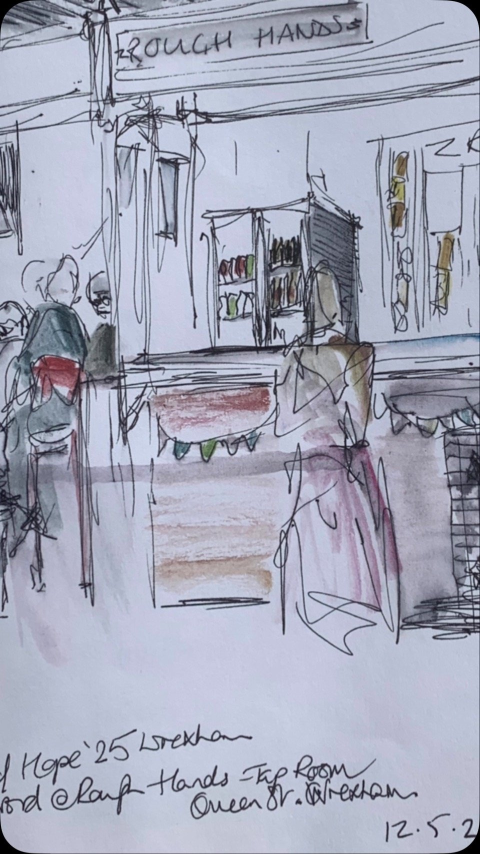 Sketching at Spoken Word @roughhandstap fundraising for @batonofhopeuk #sketching #people #words #line #drawing #community #observation #sharing #gratitude #artist #writer #fundraising #fundraisingevent #passiton #hope
