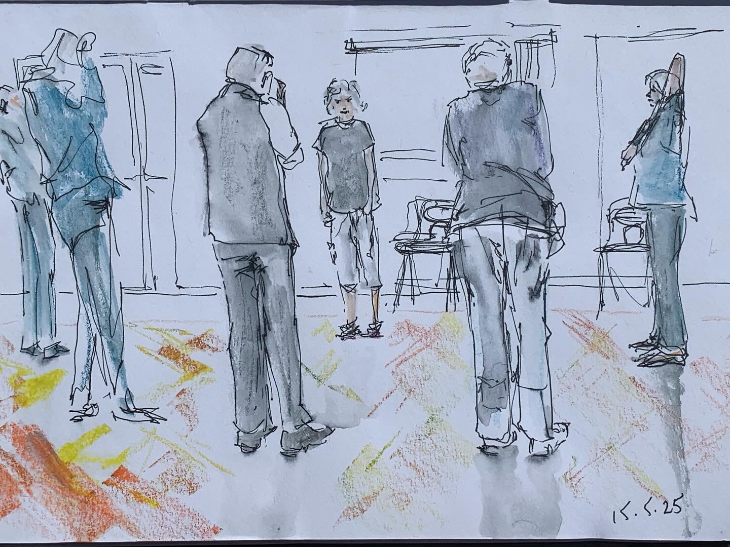 Today’s Tai Chi. And we took our Tai Chi walking outside to enjoy the beautiful garden at Froncysyllte community centre. No idea why we haven’t walked there before, much more pleasant than the car park!?! #tai chi #walking #nature #drawin