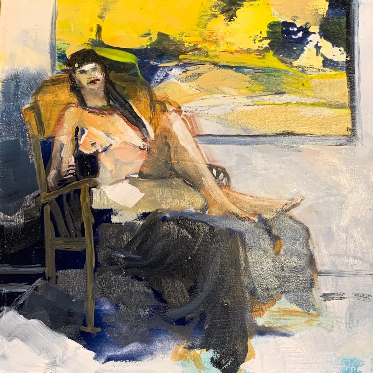 Last life drawing session @the_dory_gallery for 2025. I have so enjoyed these sessions, the last 2 of which I have started using oils for the 40 min poses. I look forward to it restarting Monday January 12. #lifedrawing #model #oilpainting #colour #o