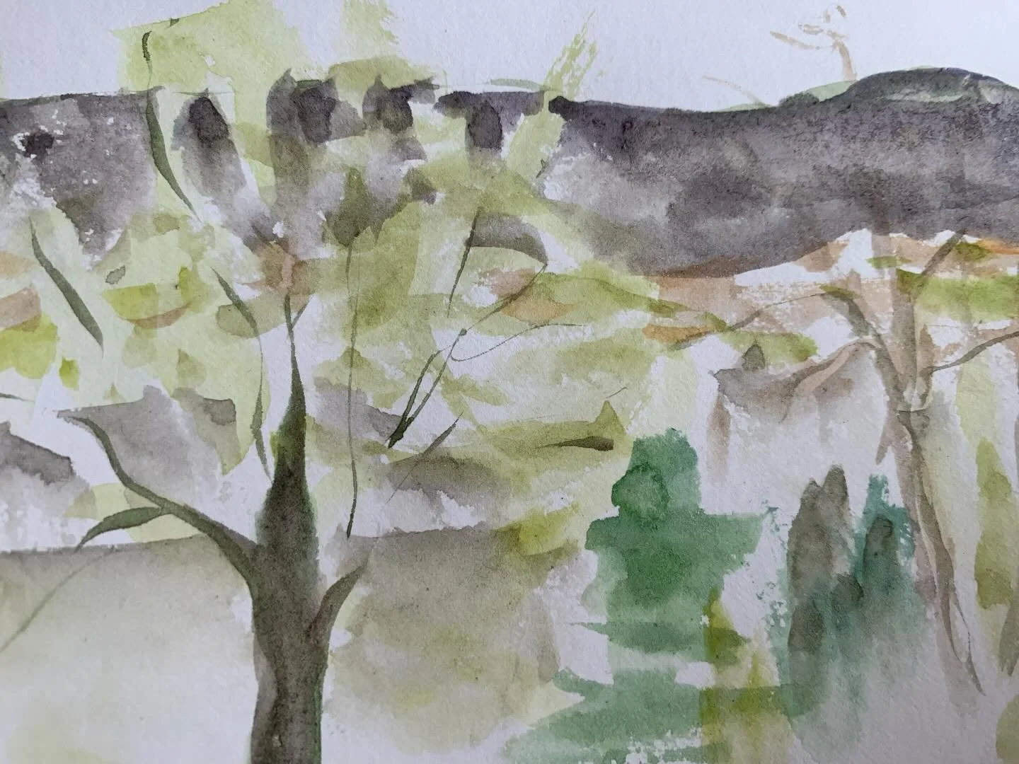 Sketches from the window after a lovely long walk. Dolgellau #observation #colour #sketching