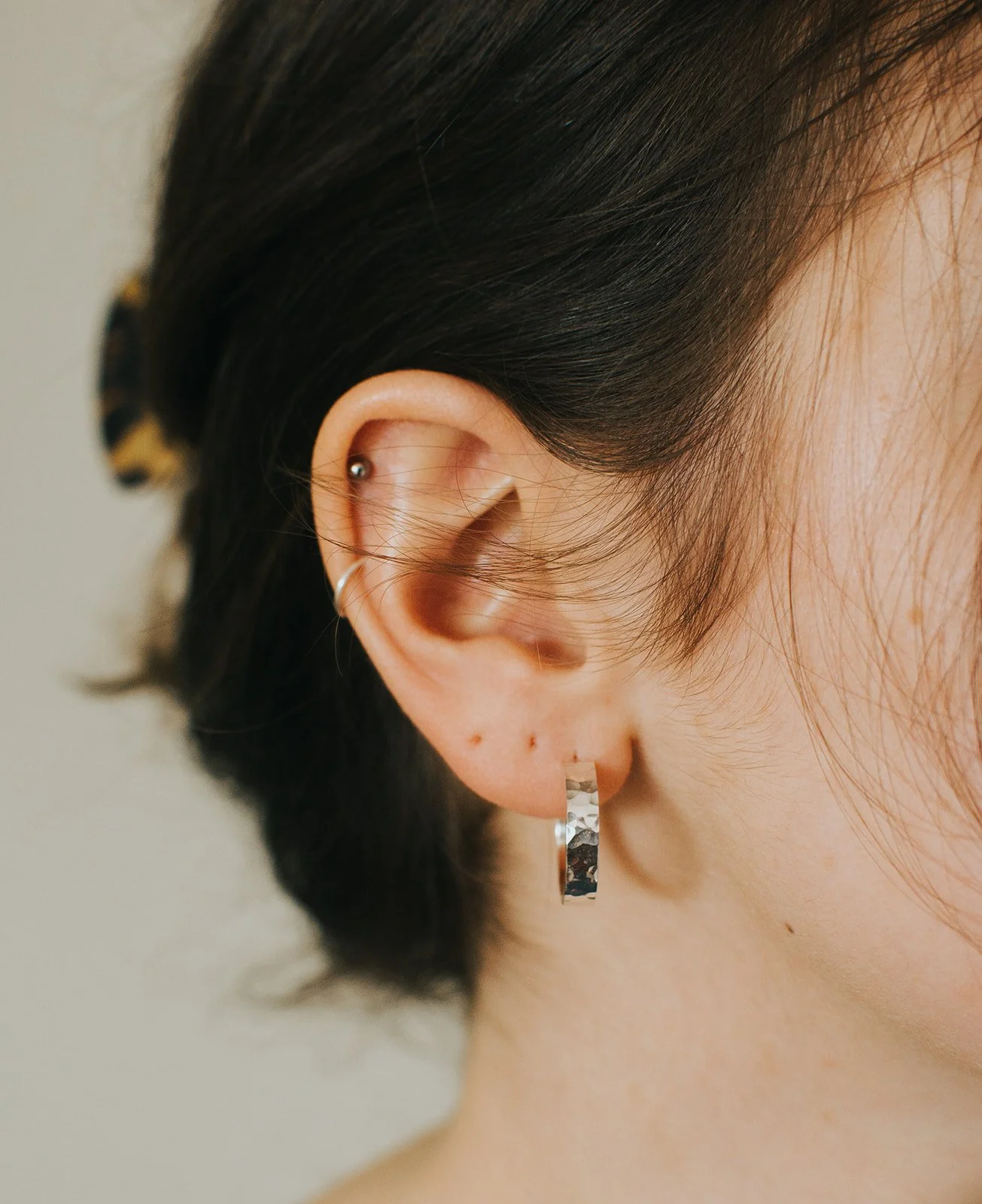 'Delilah' Hammered Hoop Earrings