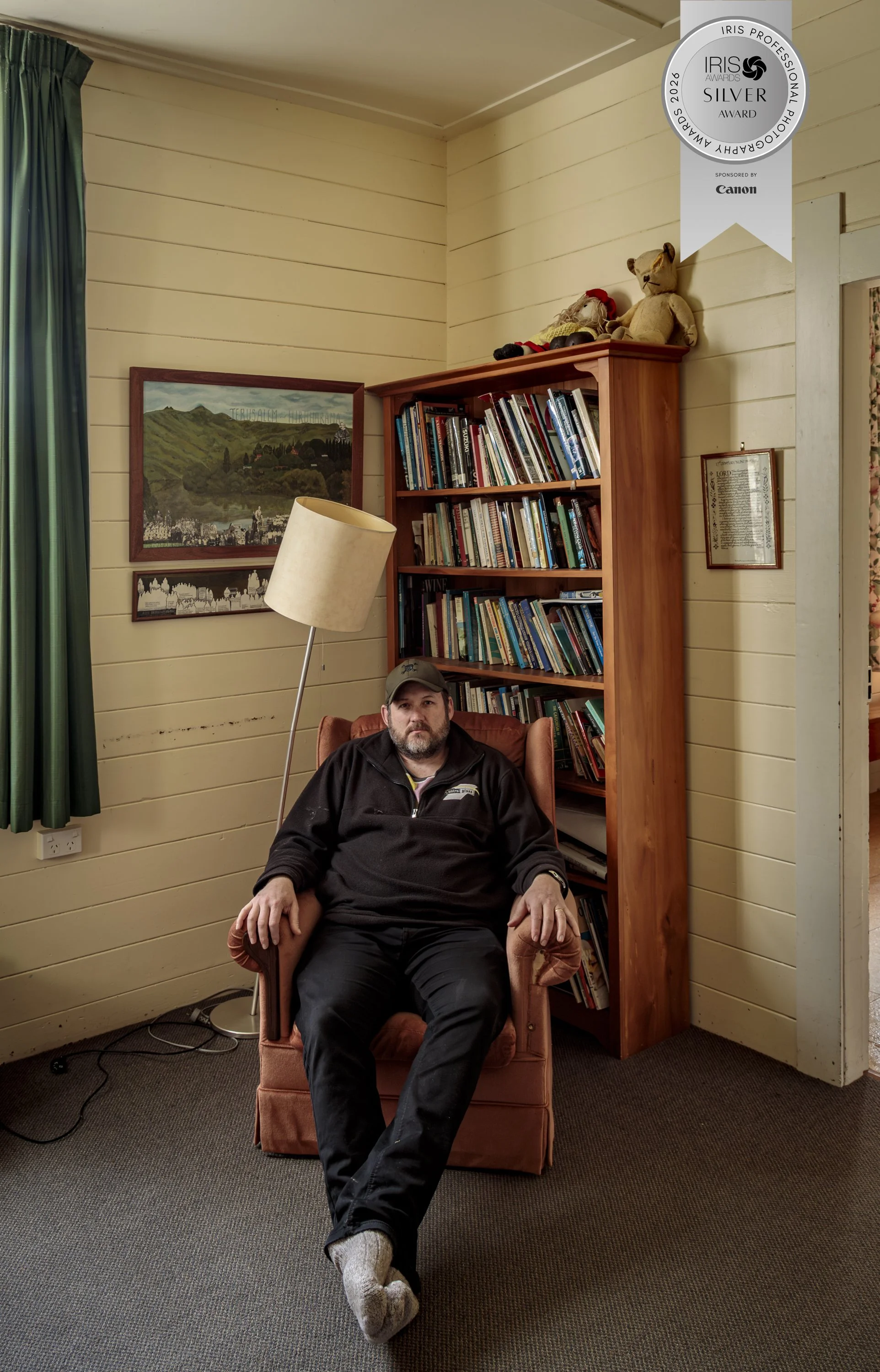 Printed on Epson Premium Lustre paper and window mounted. Silver award in the Portrait category.