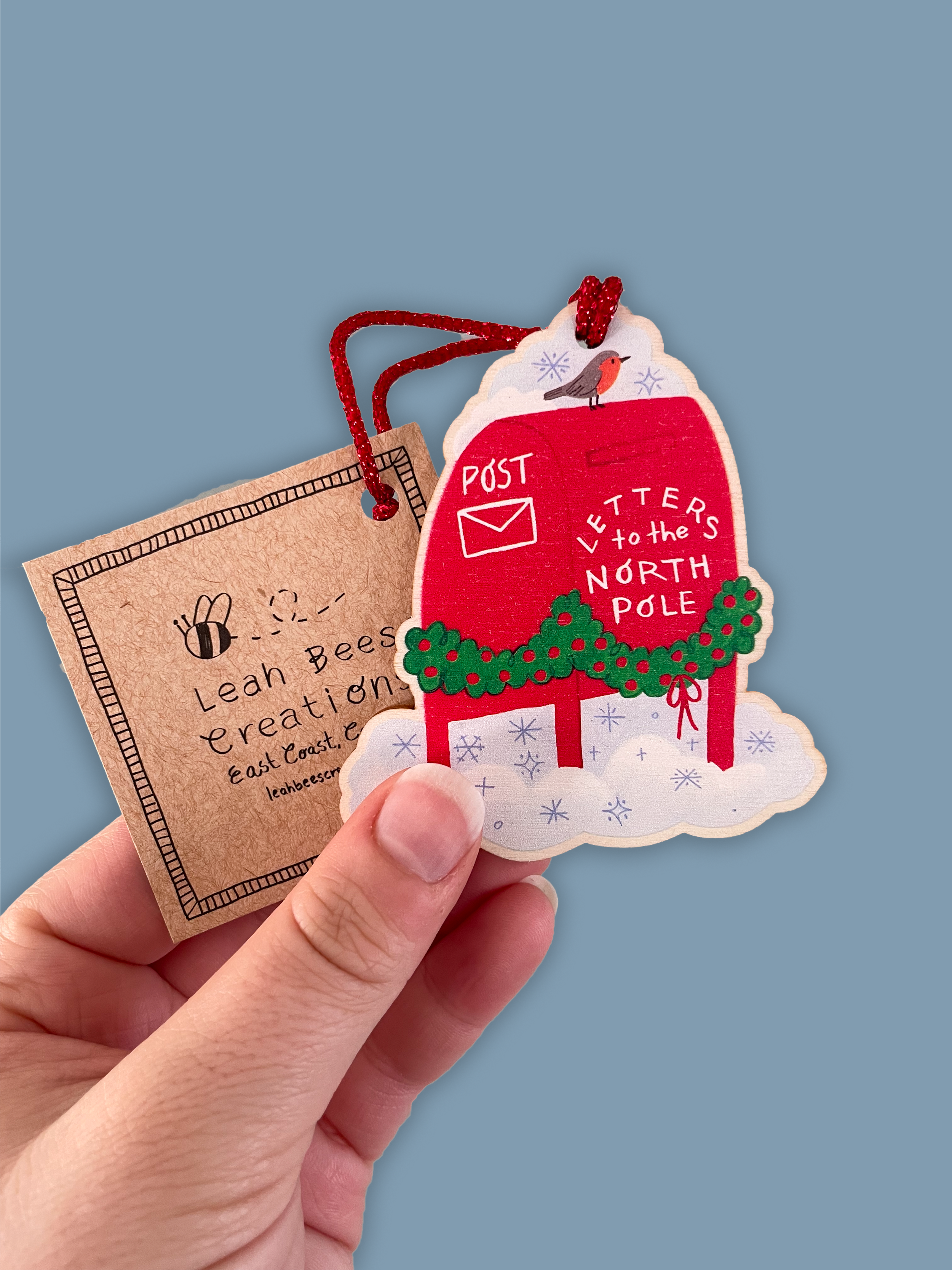 Post Box - Wooden Christmas Ornament
