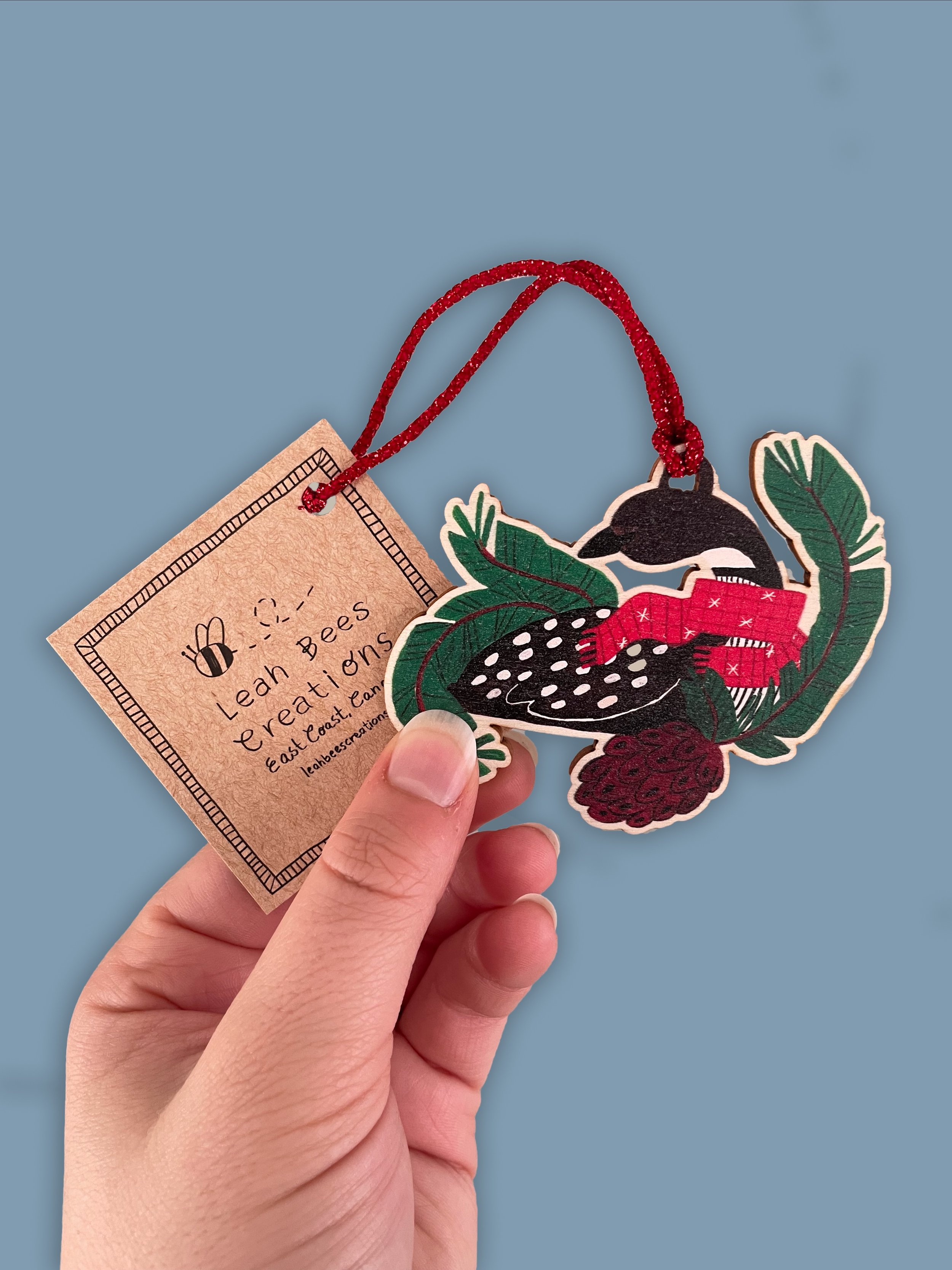 Christmas Loon - Wooden Christmas Tree Ornament