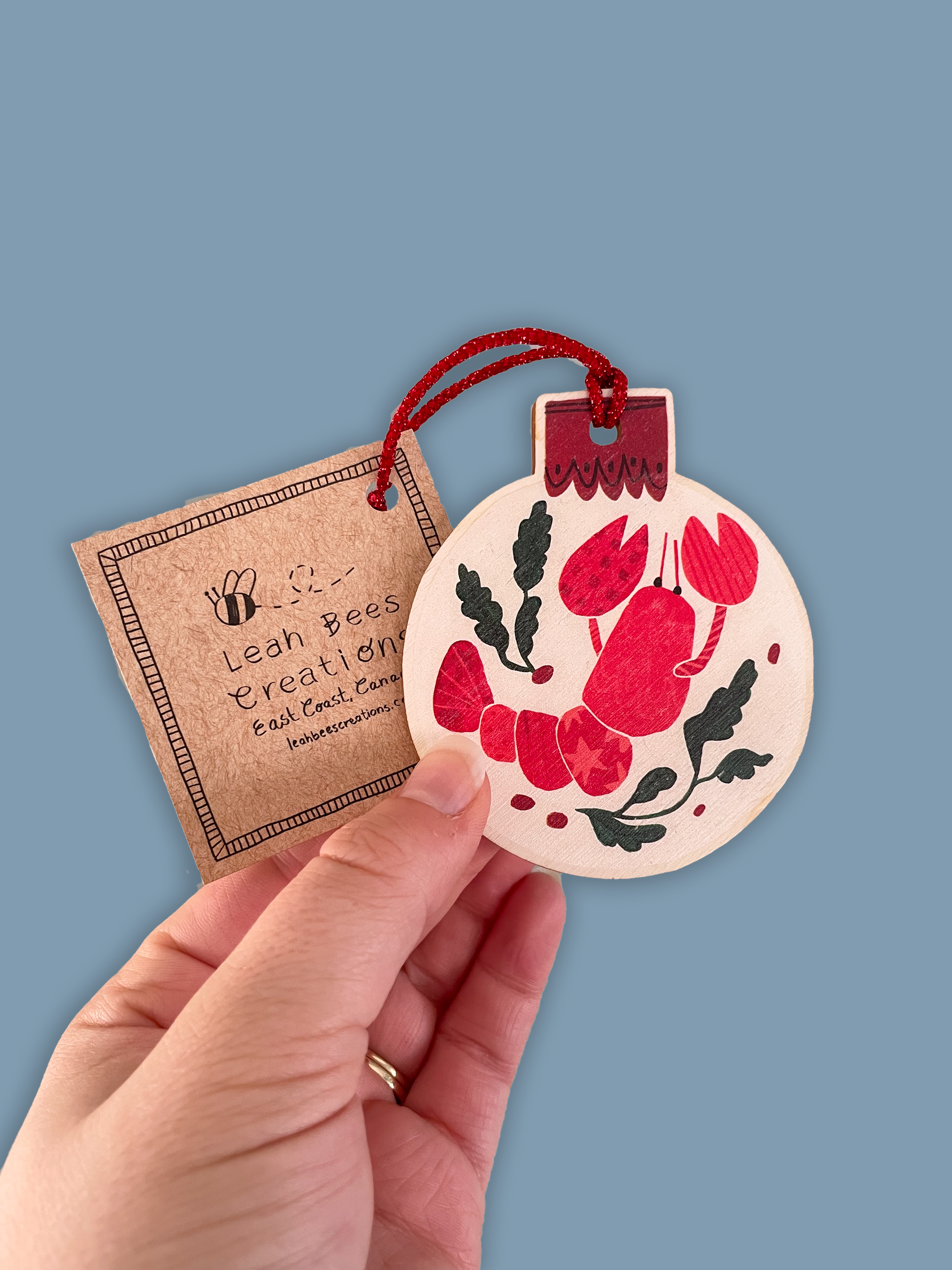Lobster Bobble - Wooden Christmas Ornament