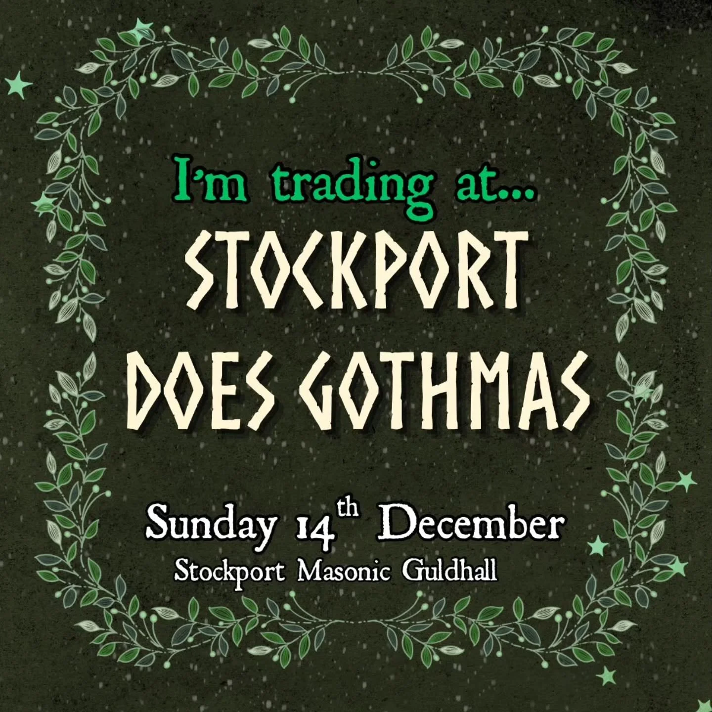 One week until Gothmas! 🎄
Catch us at the Stockport Alternative Market next Sunday for witchy wares and gothic gifts 🦇
📅Sunday 14th December
📍Stockport Masonic Hall
🕑 12pm - 5pm
