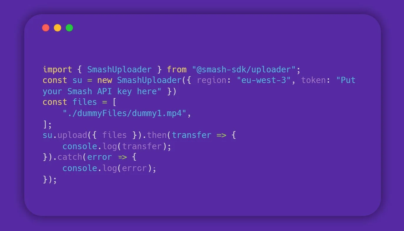 File upload API & SDK for web, mobile apps and SaaS - Smash
