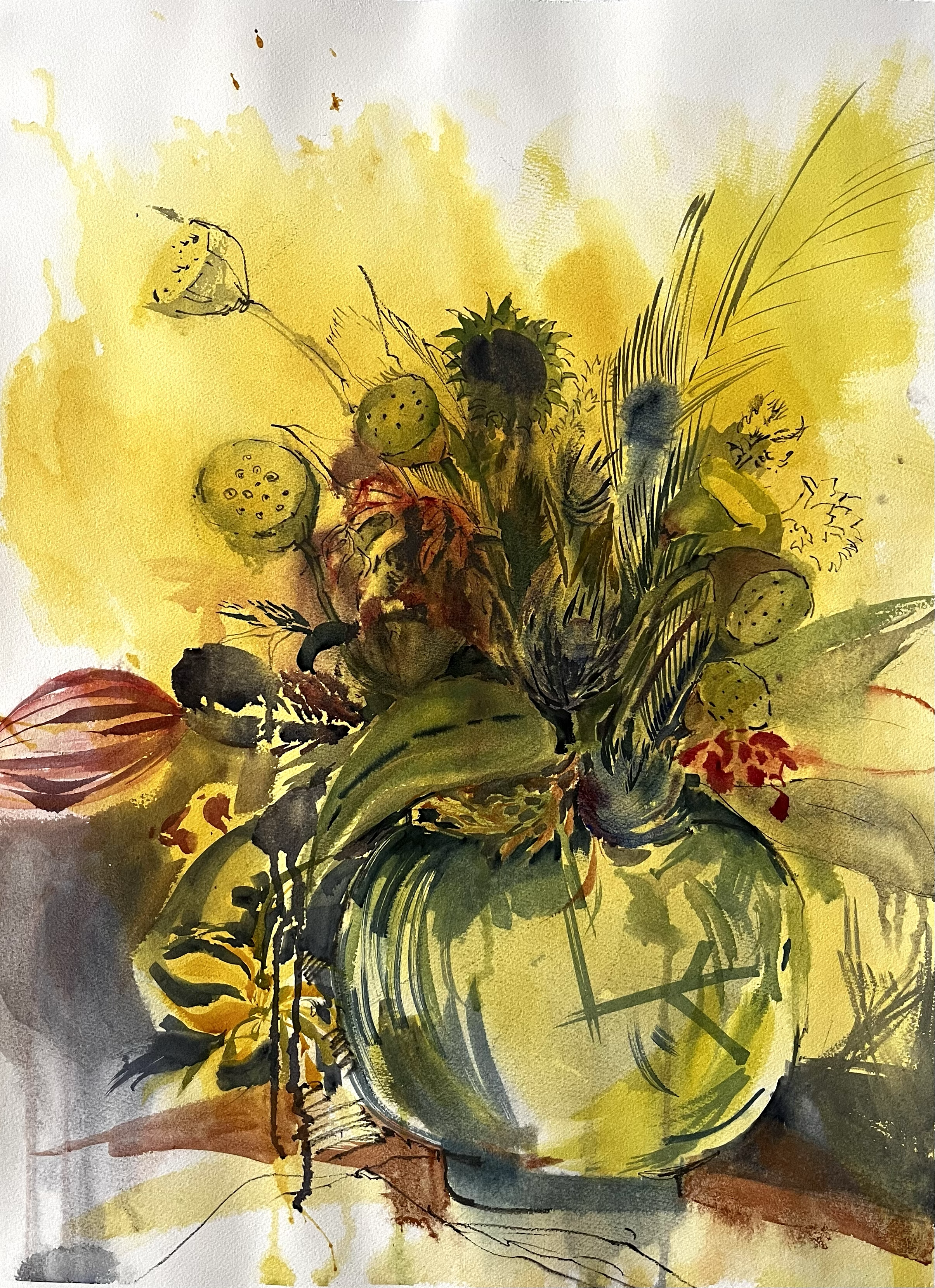 76 x 55 cm

Painted live at Broadcast Asia in 2023. This semi abstract floral series presents paradoxes of colours, done in a cinematic palette of Jean-Pierre Jeunet's film Amelie, 2001. Green and red are intense in the movie and this is represented 