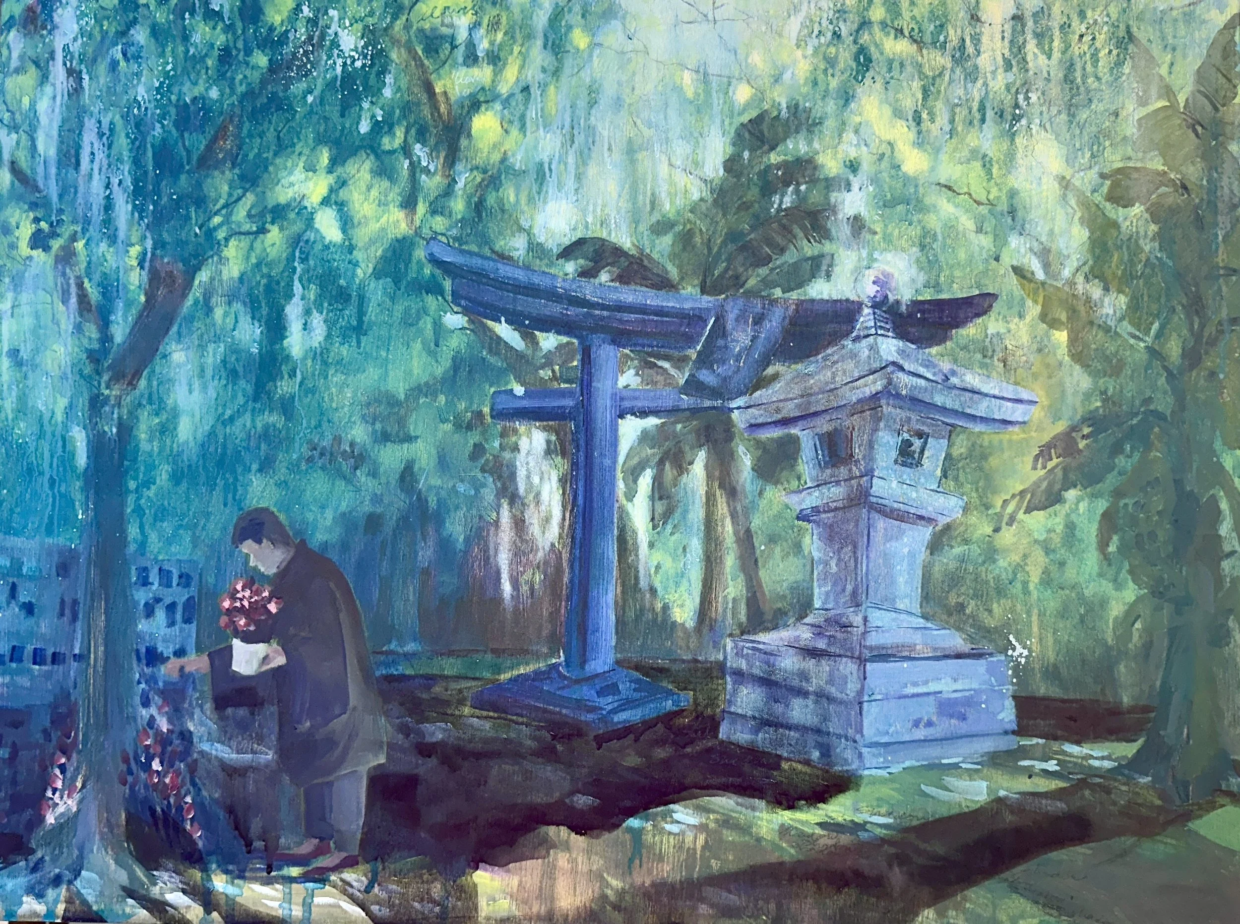 In Praise of Pericles, 45 x 60 cm. Mixed media on Wood. 2025