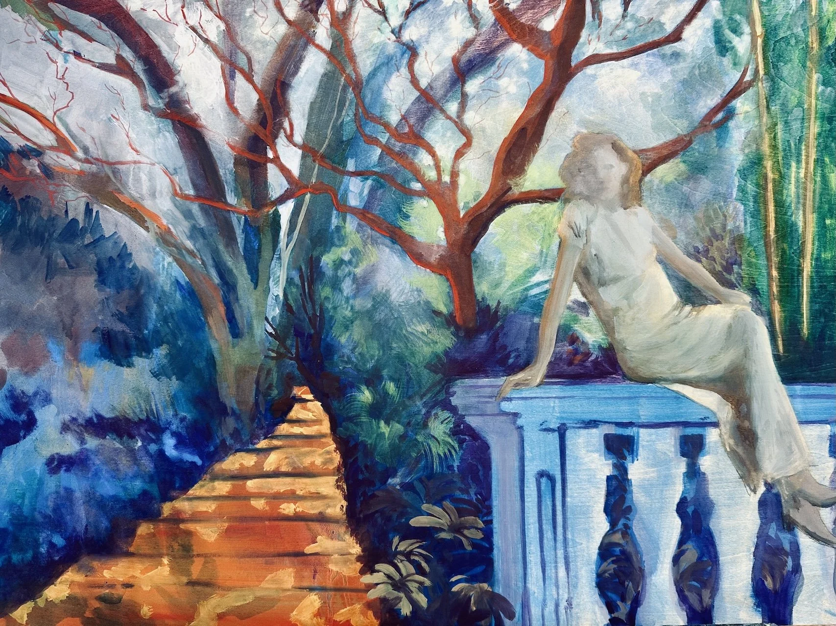 Xiao Mei. 
45 x 60 cm. 
Casein on wood. 
2026