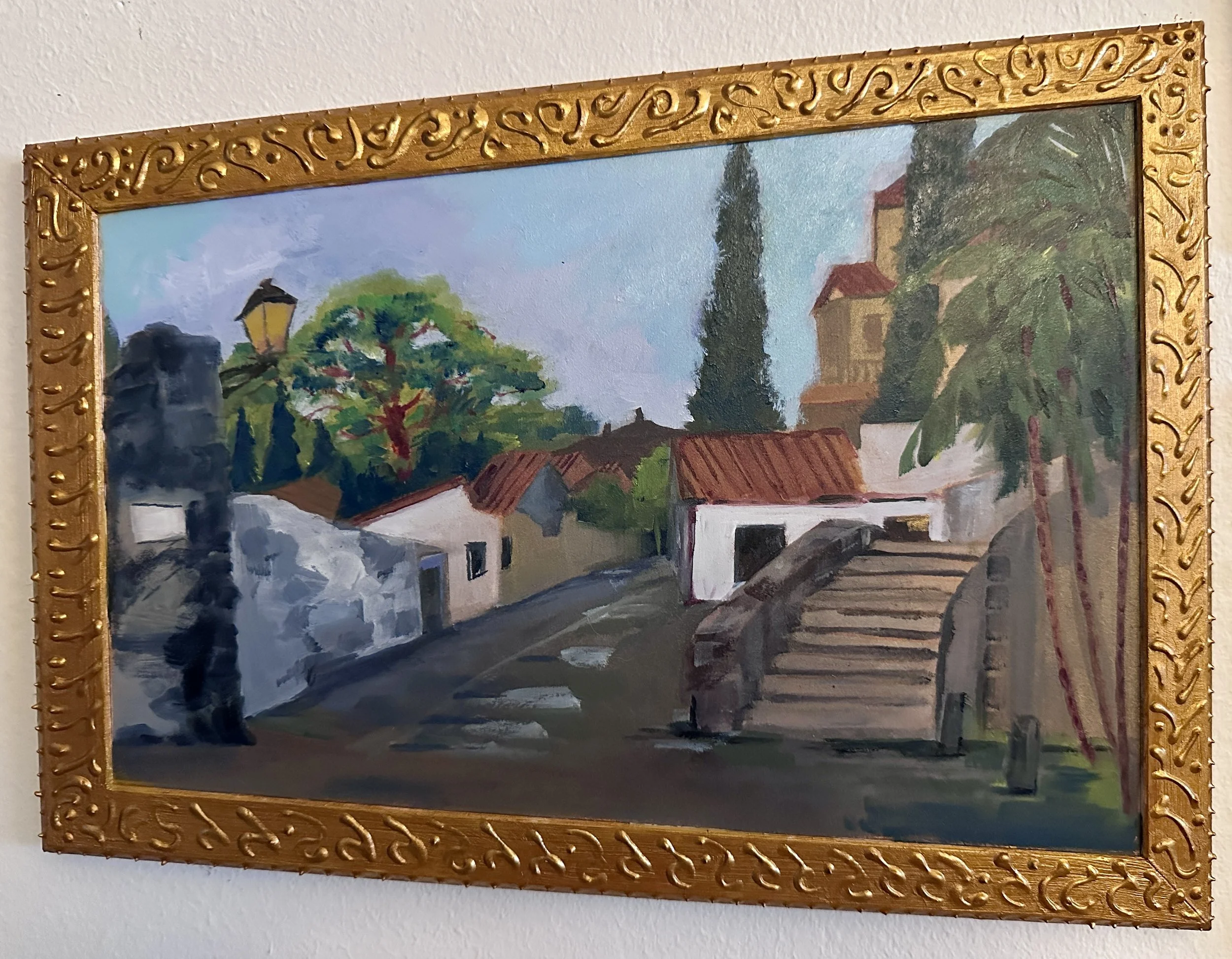 Pisang in Granada 
18 x 30.5 x 24 cm with frame
Oil on wood 
3d Print frame 
2025 