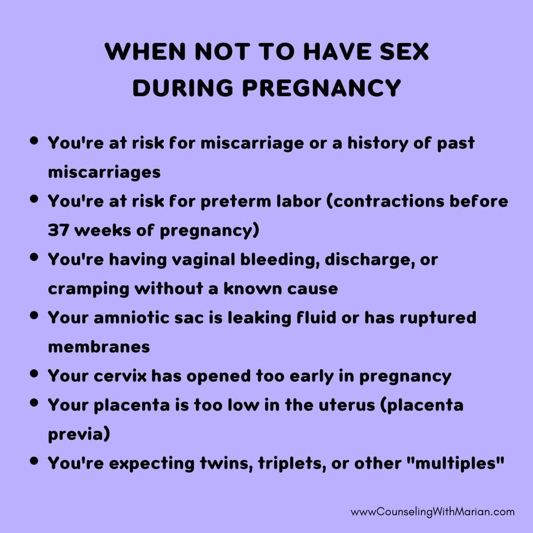 While sex during pregnancy is generally safe, there are certain situations where it's best to avoid it. It's important to listen to your body and talk to your healthcare provider about any concerns you may have. 

Here are some situations where you m