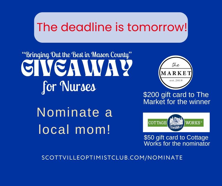 Moms help &quot;bring out the best in Mason County&quot;! That's why we're doing a giveaway to honor the amazing mothers in our community. The chosen mom will get a $200 gift card to The Market  and the nominator will get a $50 gift card to Cottage W