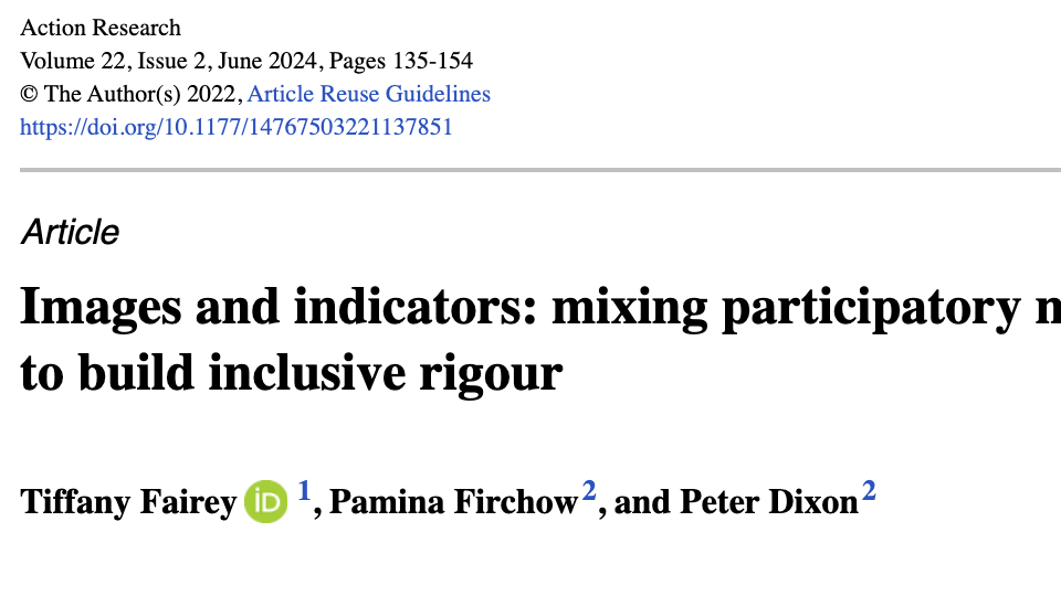 Images and indicators: mixing participatory methods to build inclusive rigour