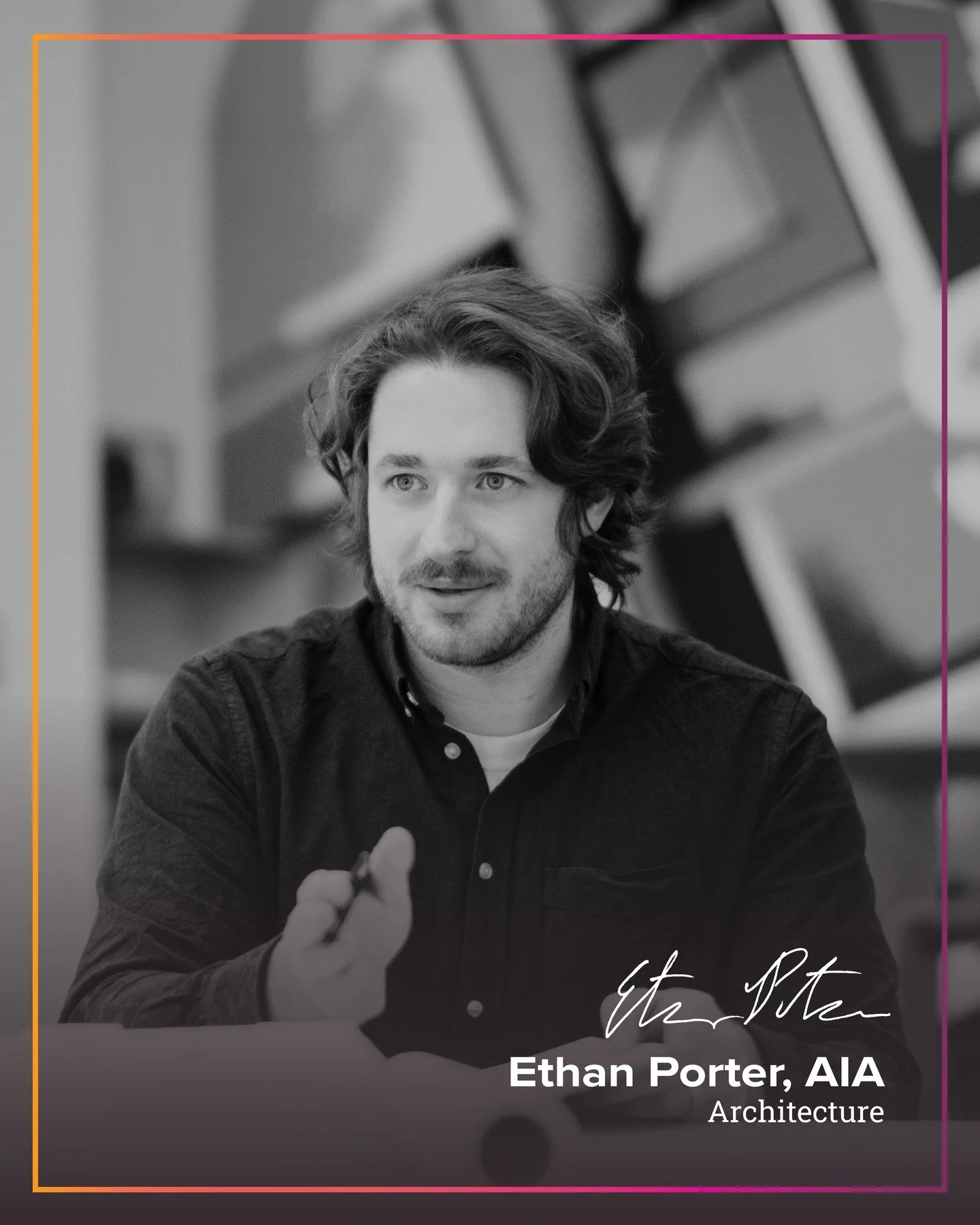 This month we&rsquo;re celebrating architect Ethan Porter&rsquo;s anniversary with the studio!⁠

Ethan brings a thoughtful balance of critical thinking and artistic exploration to every project, approaching design as a continuous process of discovery