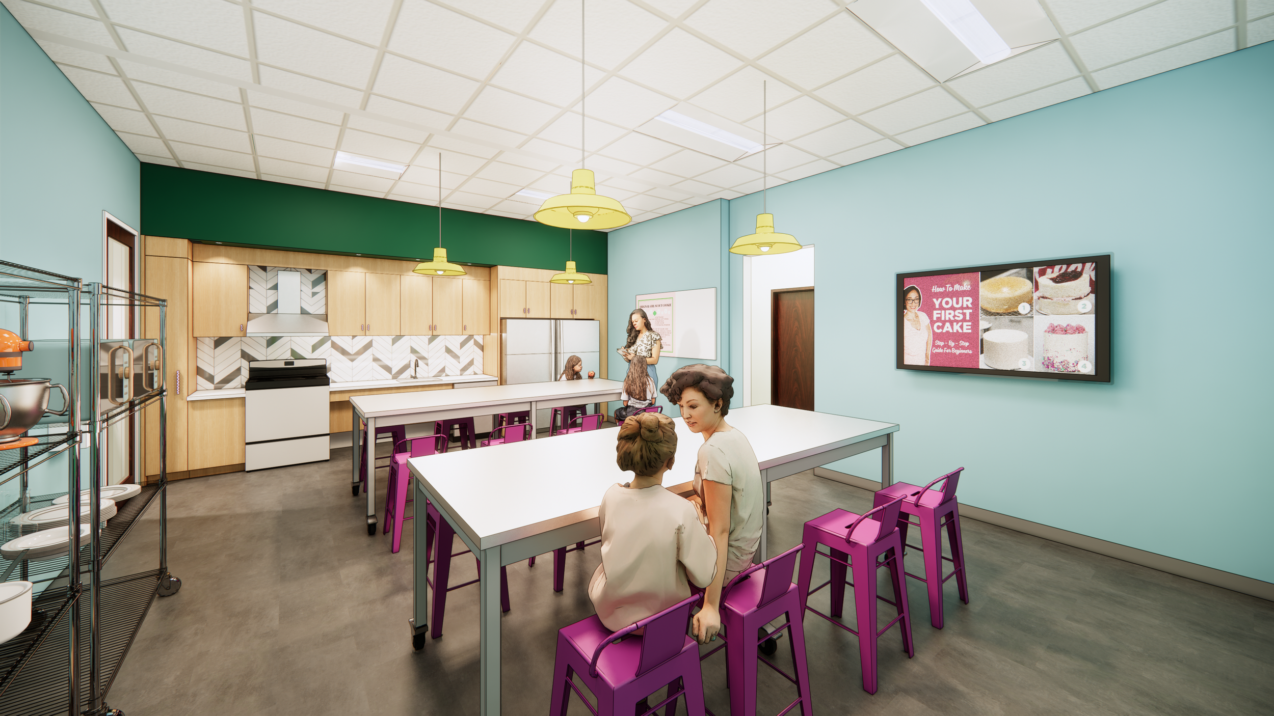 Interior rendering by Richmond architecture and design firm smbw for the Girl Scouts of the Commonwealth of Virginia