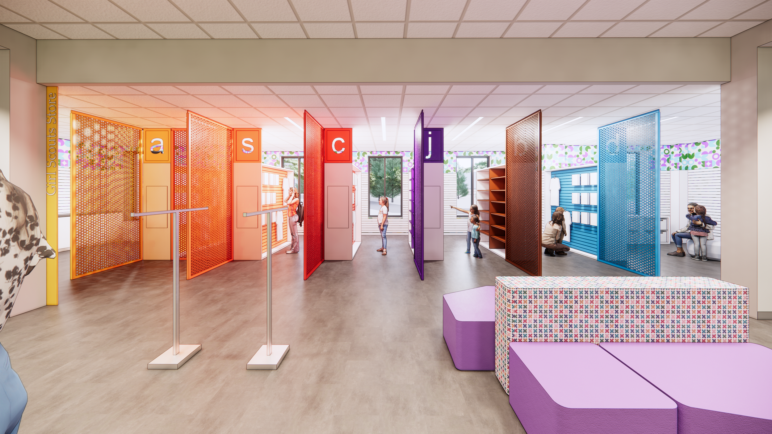 Interior rendering by Richmond architecture and design firm smbw for the Girl Scouts of the Commonwealth of Virginia