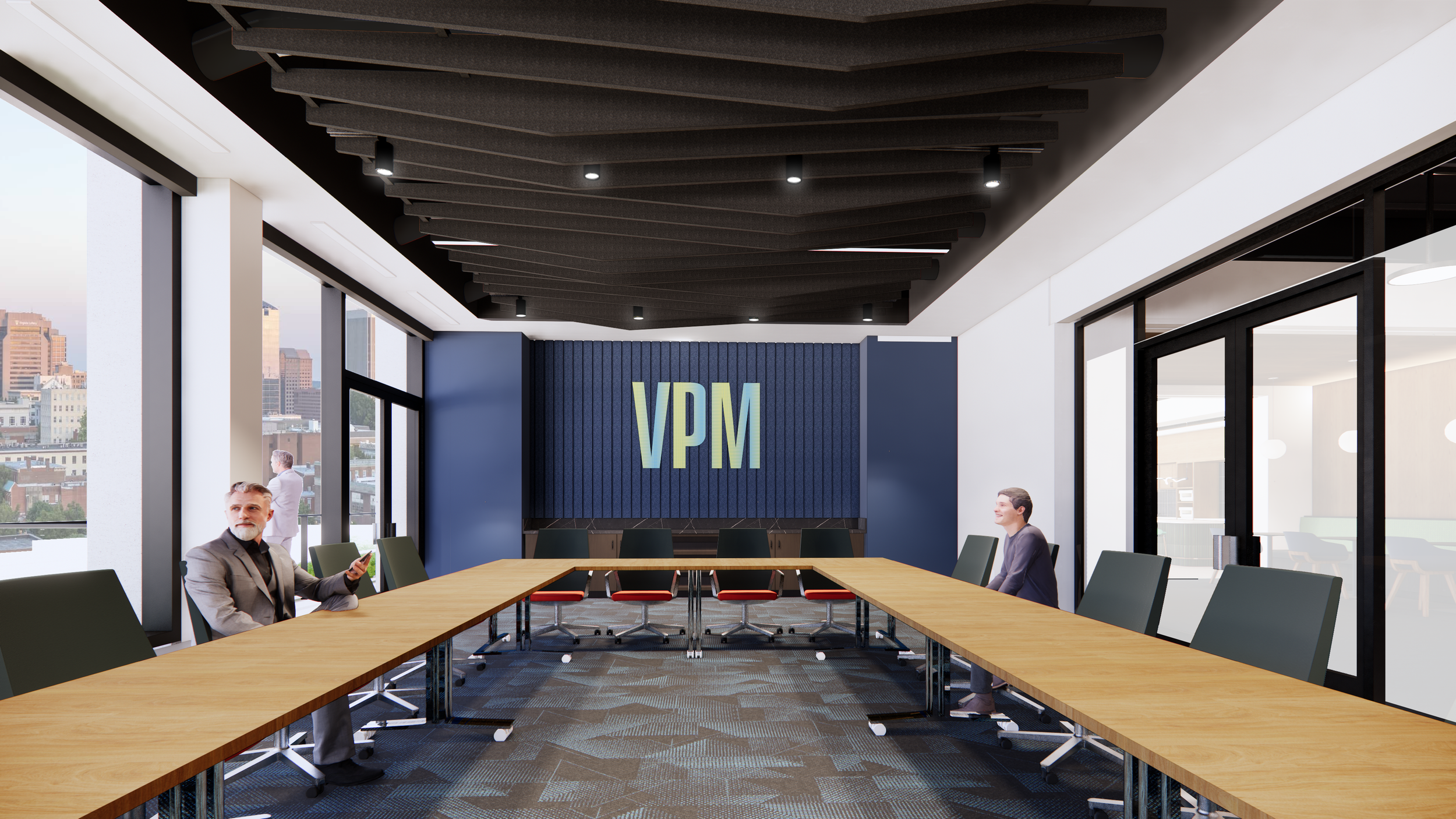Richmond architecture and interior design firm SMBW's conference room design for VPM's new Richmond headquarters.