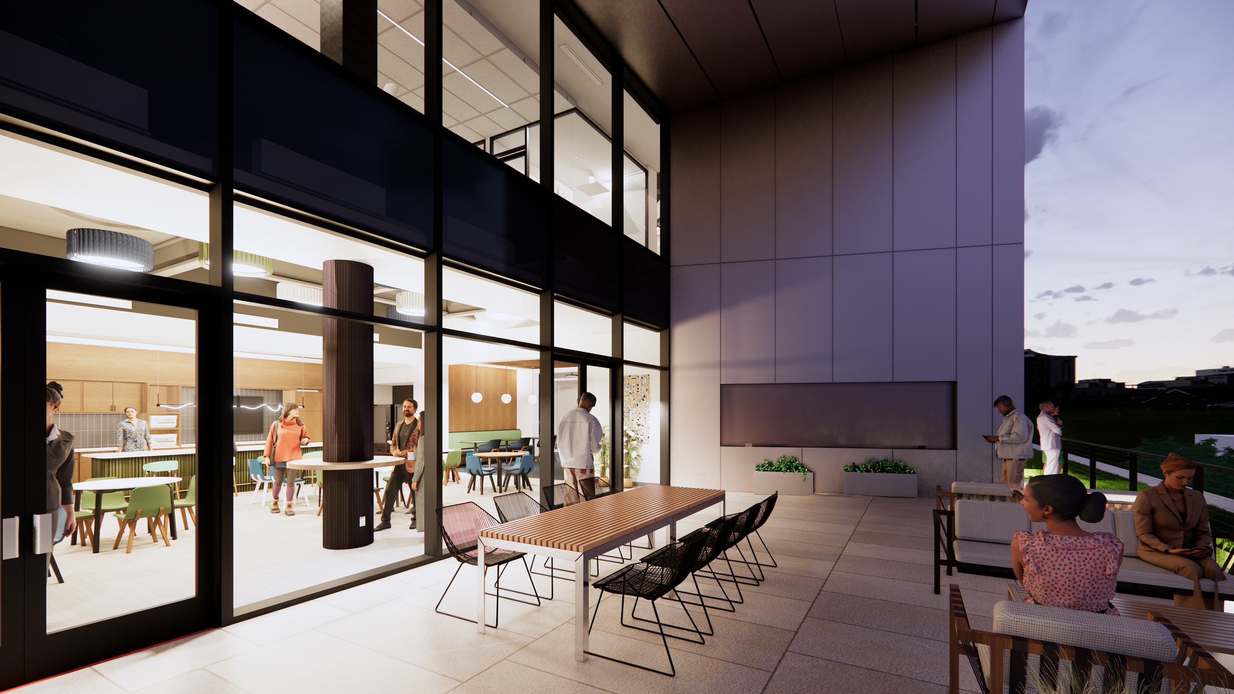 Richmond architecture and interior design firm SMBW's rooftop patio design for VPM's new Richmond headquarters.