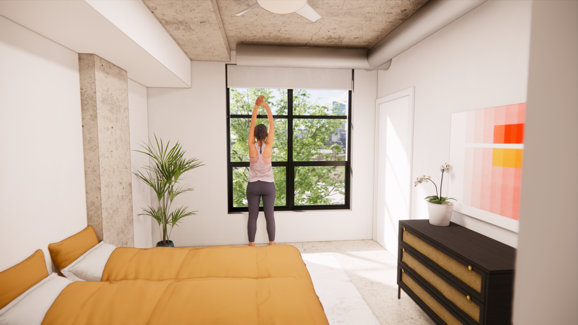 Interior rendering of unit in SMBW mixed-use development Soda Flats in RVA's Scotts Addition