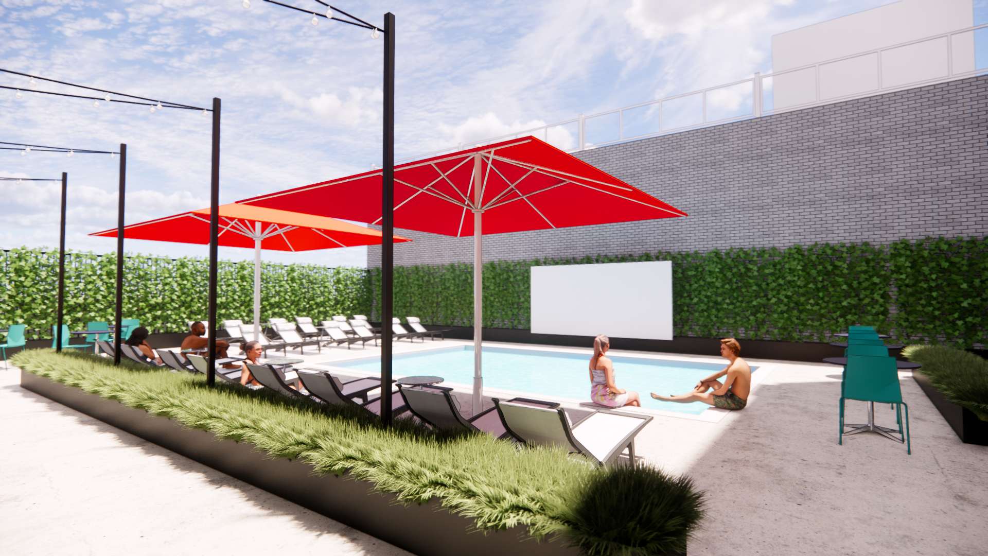 Rendering of pool in SMBW mixed-use development Soda Flats in RVA's Scotts Addition