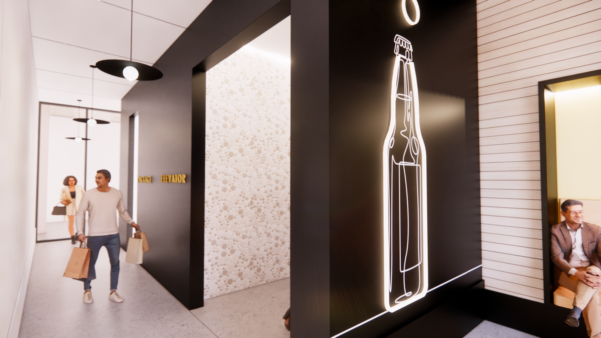 Interior rendering of lobby in SMBW mixed-use development Soda Flats in RVA's Scotts Addition