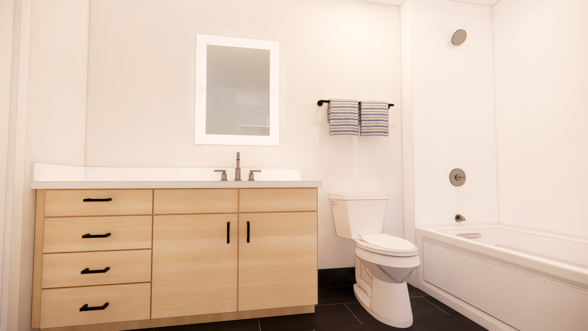 Interior rendering of unit in SMBW mixed-use development Soda Flats in RVA's Scotts Addition