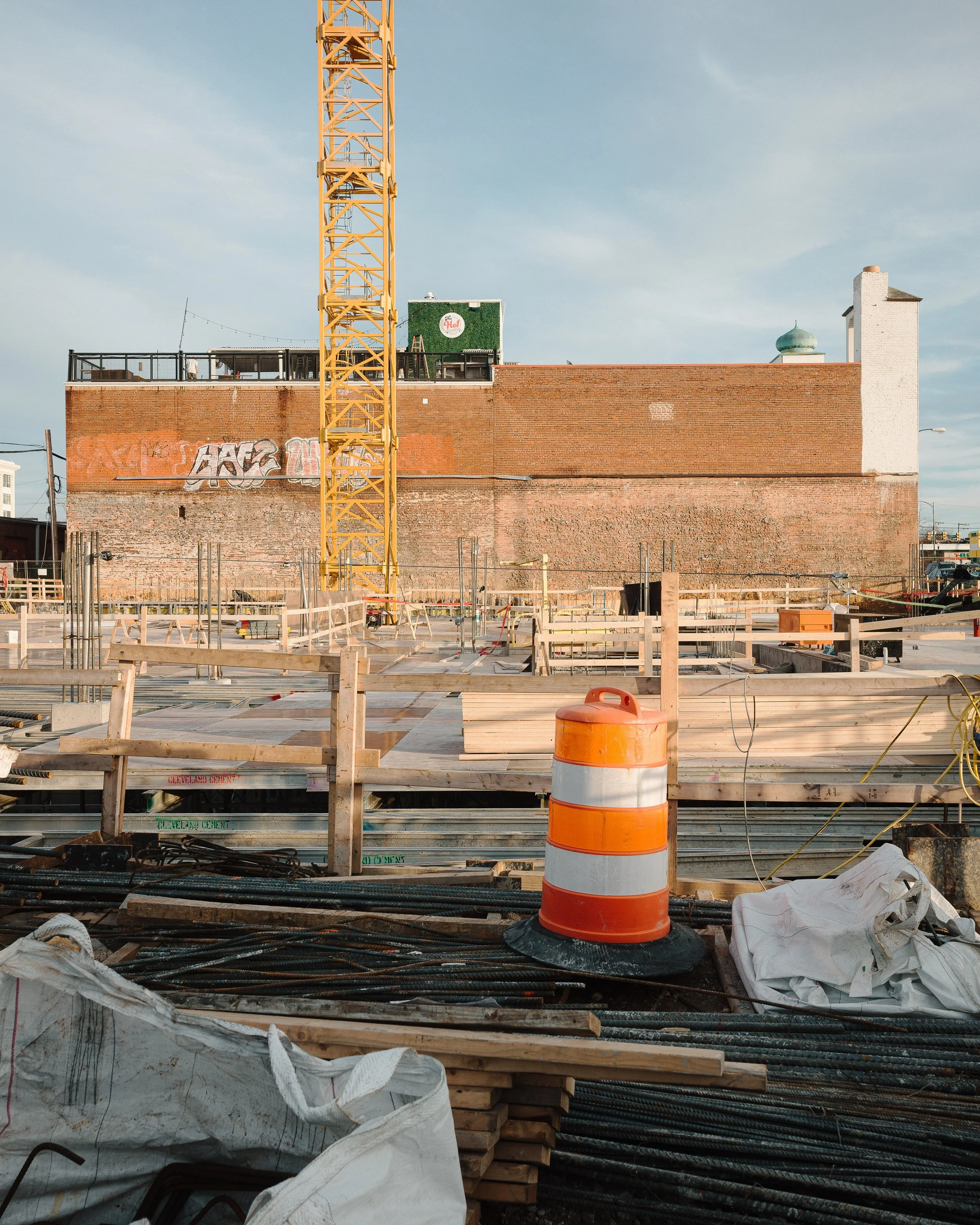 Construction progress of SMBW mixed-use development Soda Flats in RVA's Scotts Addition