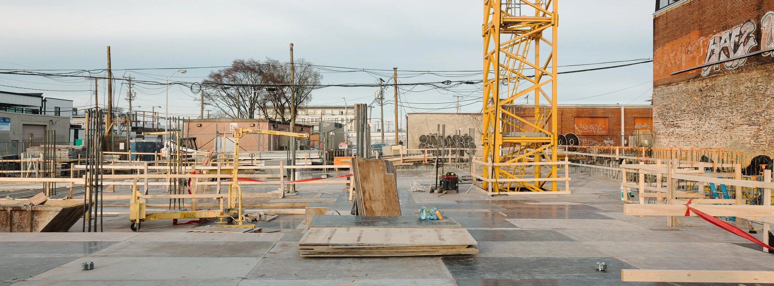 Construction progress of SMBW mixed-use development Soda Flats in RVA's Scotts Addition