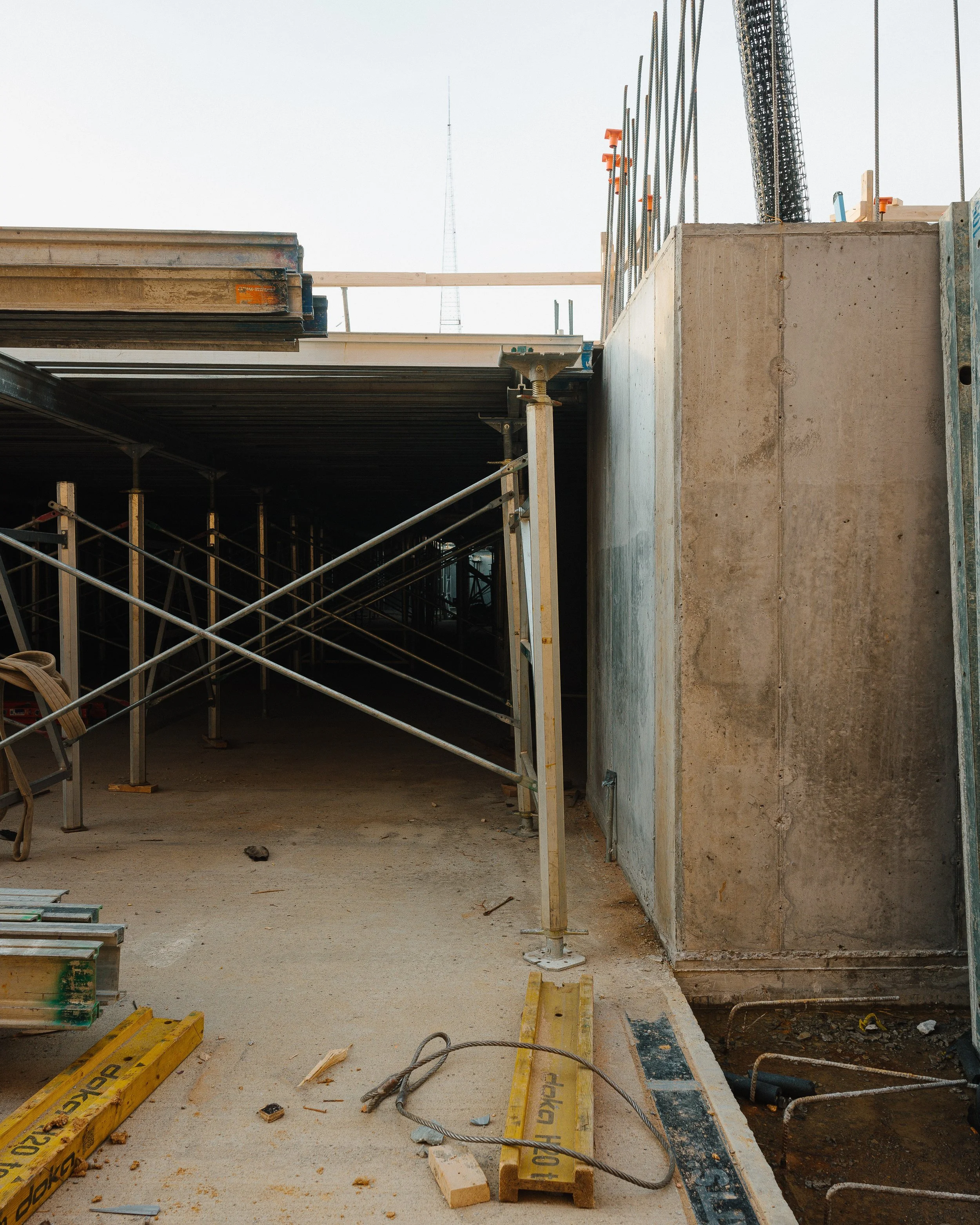Construction progress of SMBW mixed-use development Soda Flats in RVA's Scotts Addition